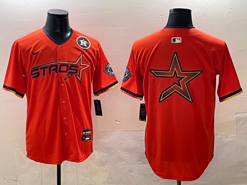 Men Houston Astros Blank Orange Three generations Joint Name 2025 Nike MLB Jersey style 10